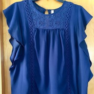 Xhilaration Navy Blue Blouse Sz L
